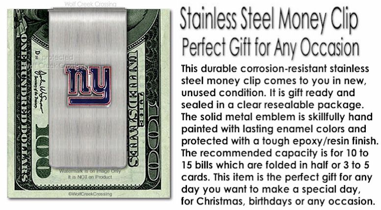 New York Giants Stainless Steel Money Clip #B - Image 3