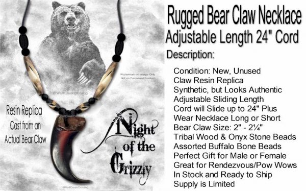 Grizzly Claw Rugged Buffalo Bone Necklace G3 - Image 3