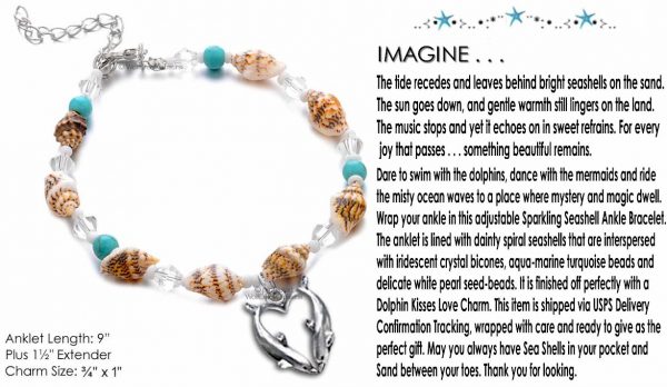 Dolphin Kisses Ankle Bracelet Misty Waters Mermaid Jewelry - Image 2