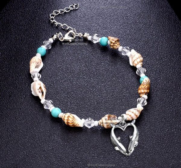 Dolphin Kisses Ankle Bracelet Misty Waters Mermaid Jewelry - Image 5